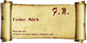 Fodor Márk névjegykártya